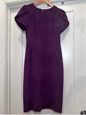 💜 NWT! Plum CALVIN KLEIN Tulip Sleeve Sheath Dress - Size 2